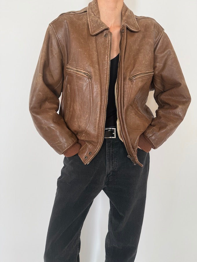 Leather jacket, vintage leather jacket, svc, shopvintagecollection