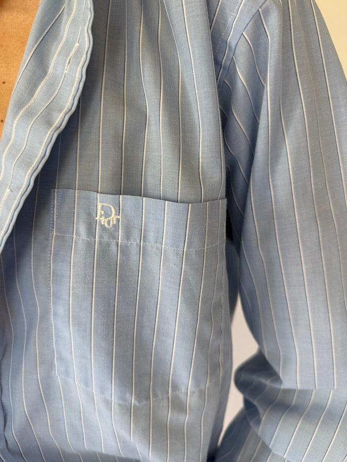 Vintage Christian Dior shirt in striped blue 6126
