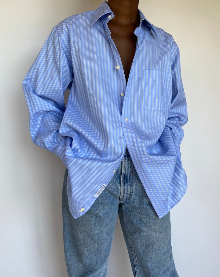 VINTAGE STRIPED BLUE SHIRT 1159