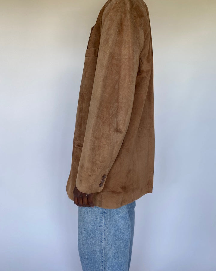VINTAGE BEIGE SUEDE LEATHER JACKET 3533
