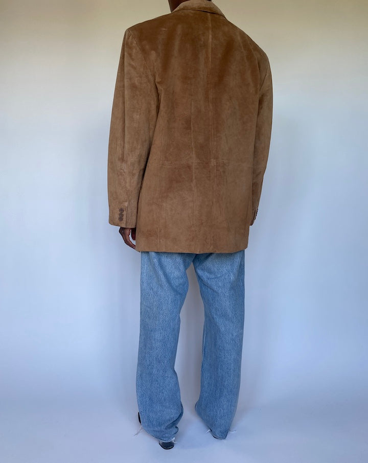 VINTAGE BEIGE SUEDE LEATHER JACKET 3533