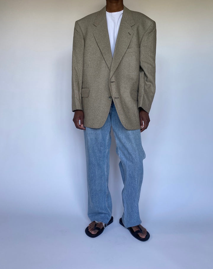 VINTAGE BEIGE SINGLE BREASTED BLAZER 3537