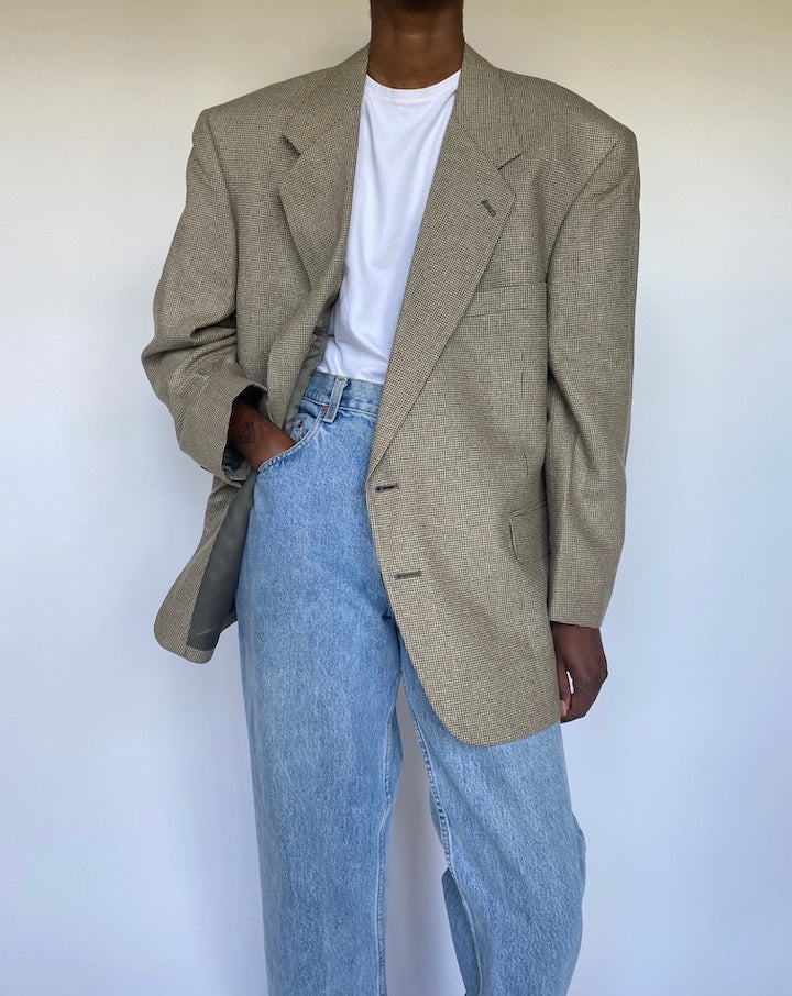 VINTAGE BEIGE SINGLE BREASTED BLAZER 3537