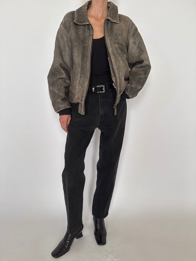 Vintage Distressed Leather Jacket 5405