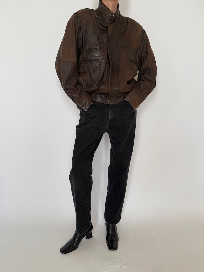 Leather jacket, vintage leather jacket, svc, shopvintagecollection
