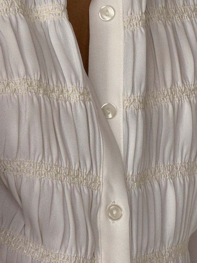 Vintage Romantic Regency-Style Pintuck Blouse 6490