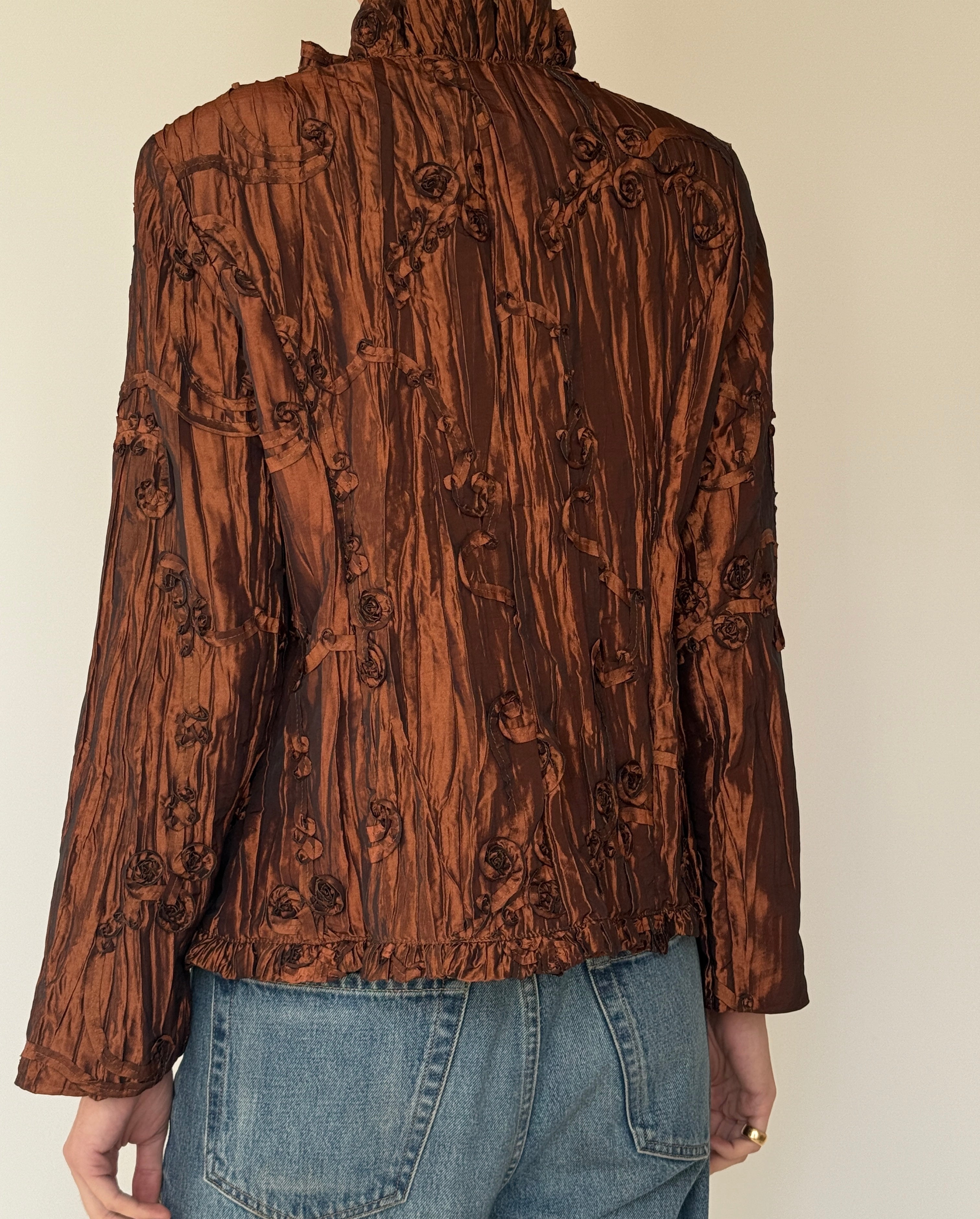 Vintage Textured Ruffle Jacket 7022