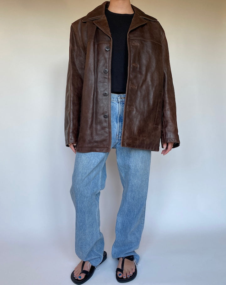 VINTAGE BROWN LEATHER JACKET 3072
