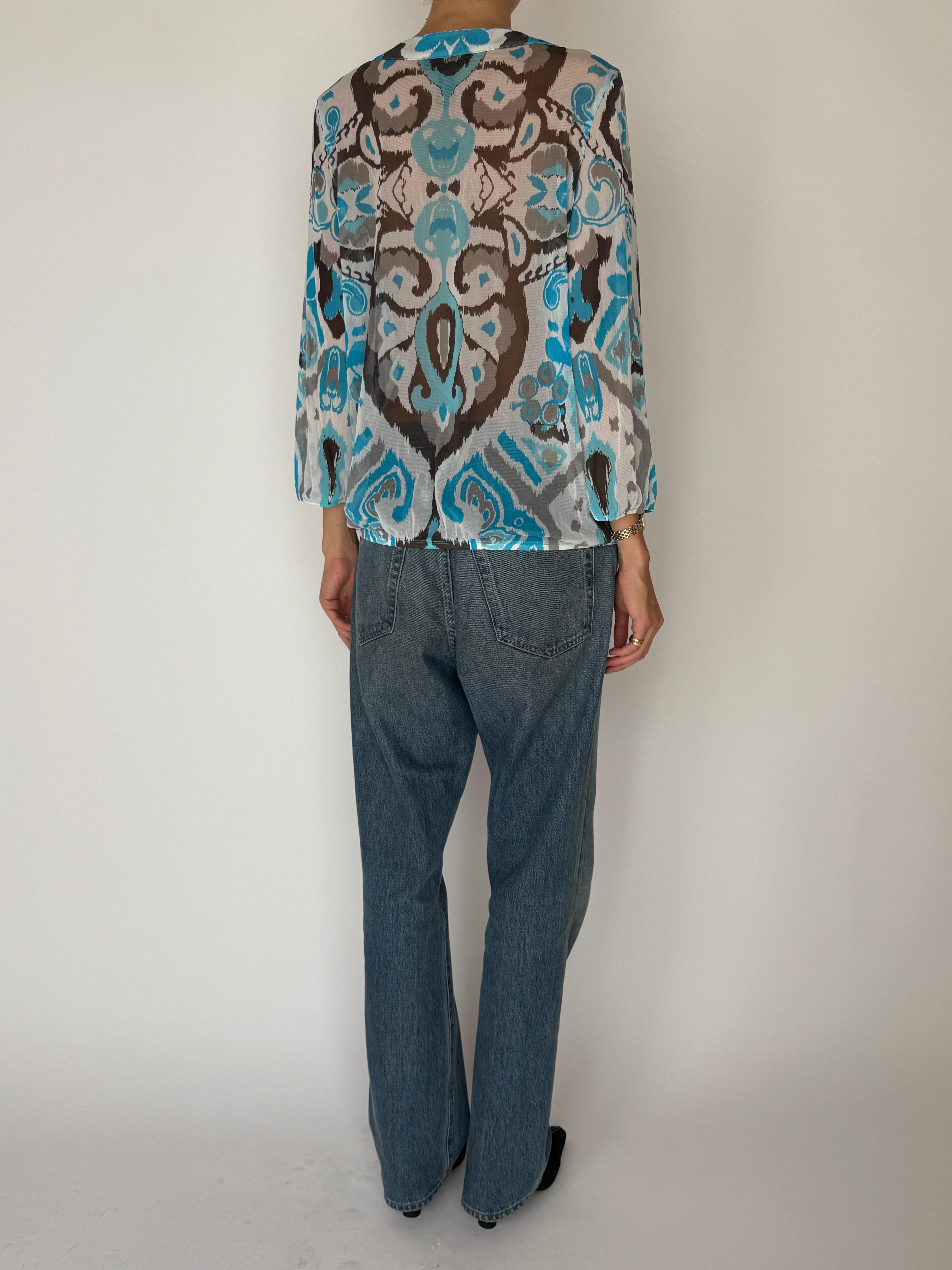 Vintage Sheer Sequin Blouse