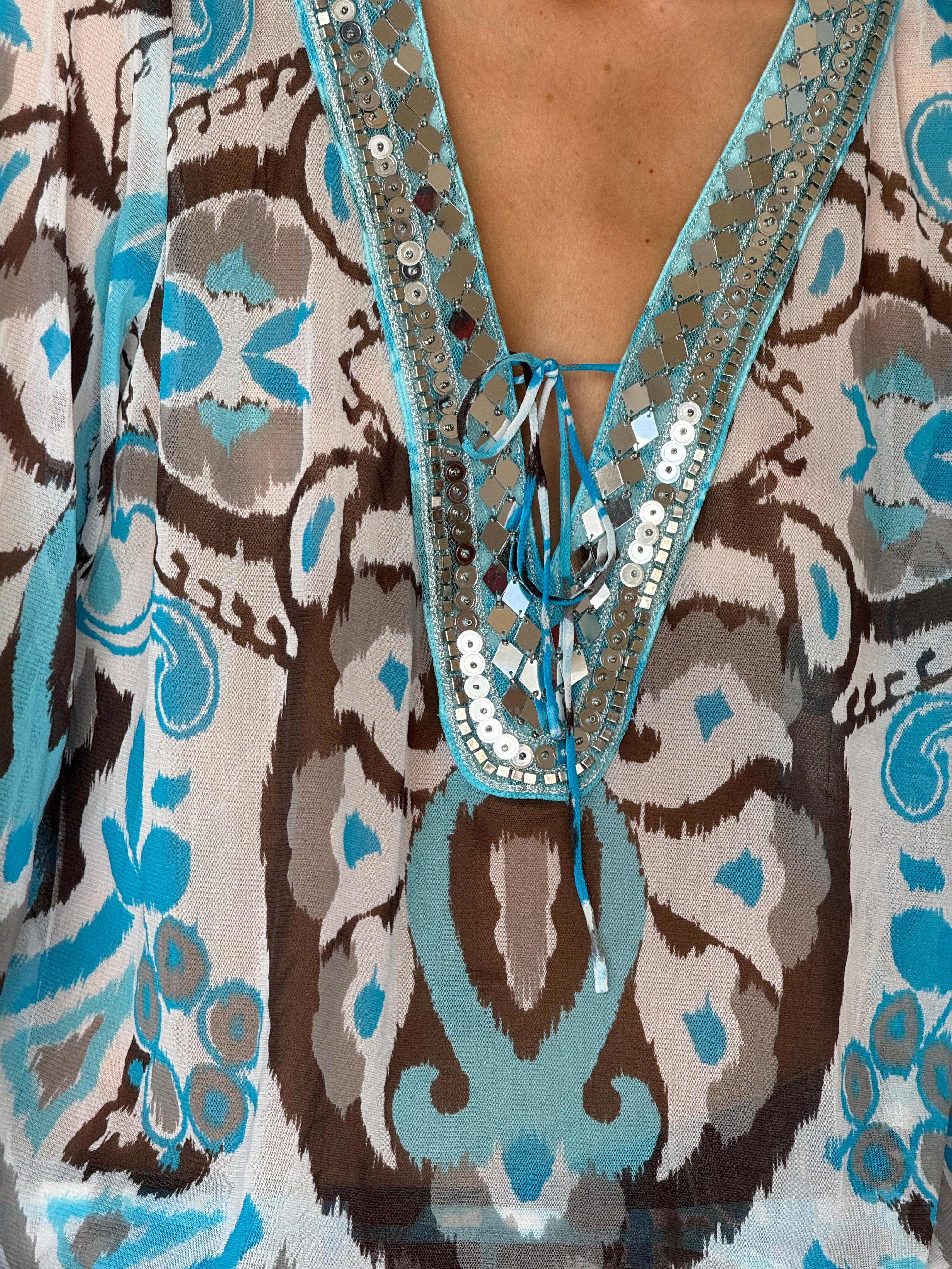 Vintage Sheer Sequin Blouse