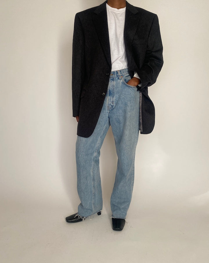 VINTAGE DARK GREY CASHMERE BLAZER 4065
