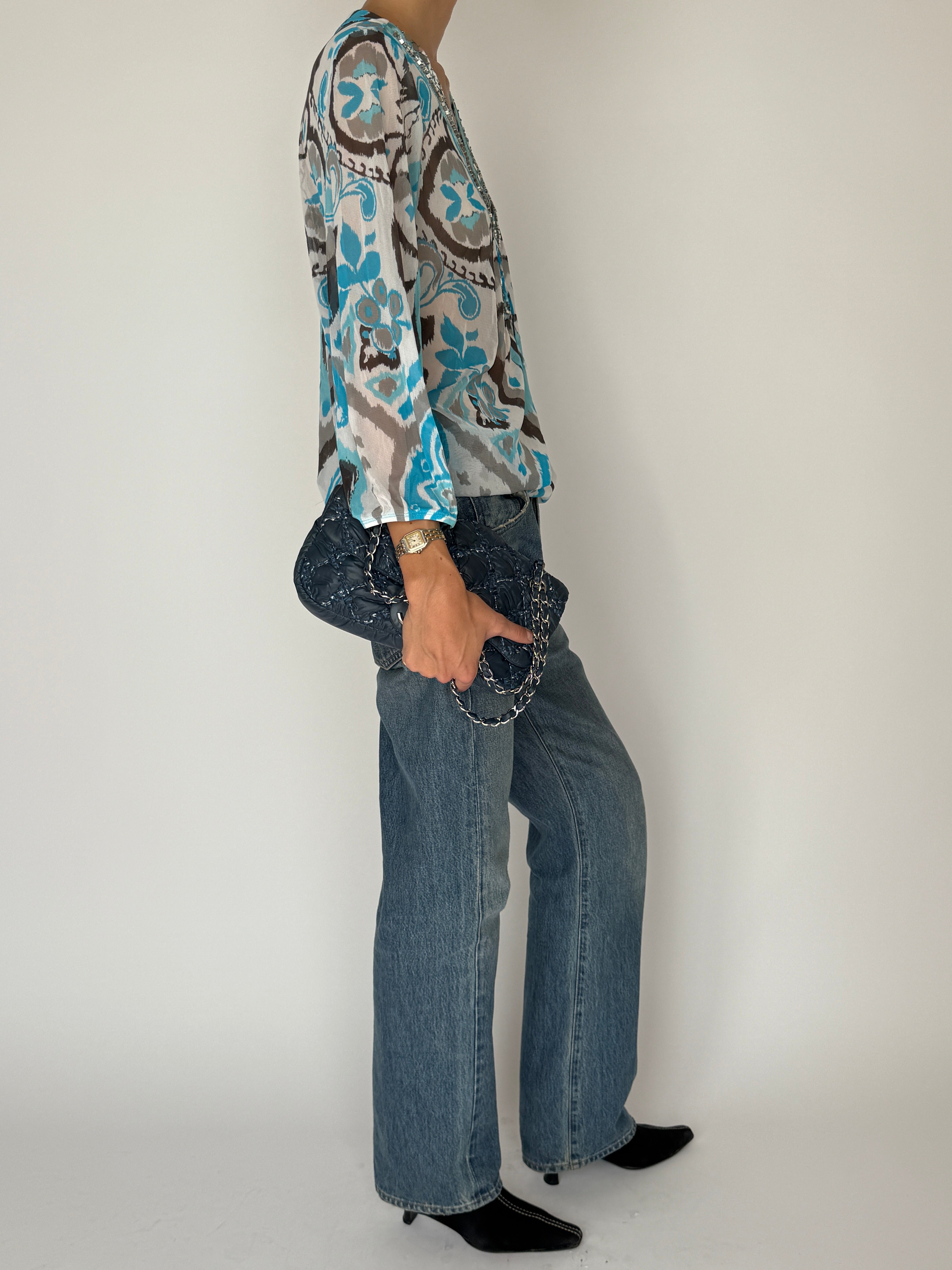 Vintage Sheer Sequin Blouse