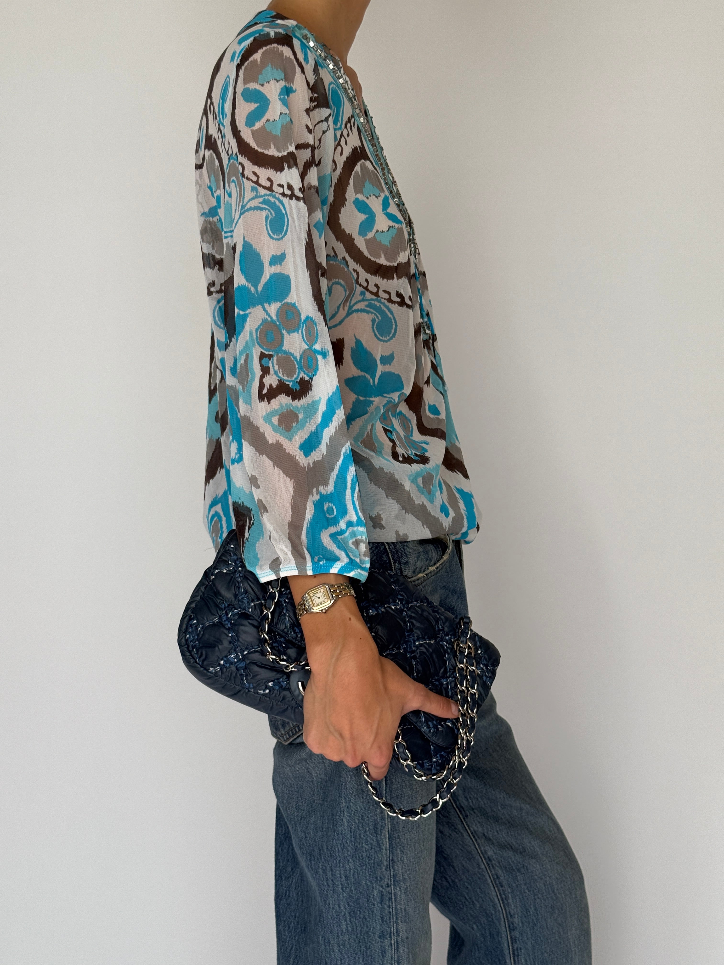 Vintage Sheer Sequin Blouse