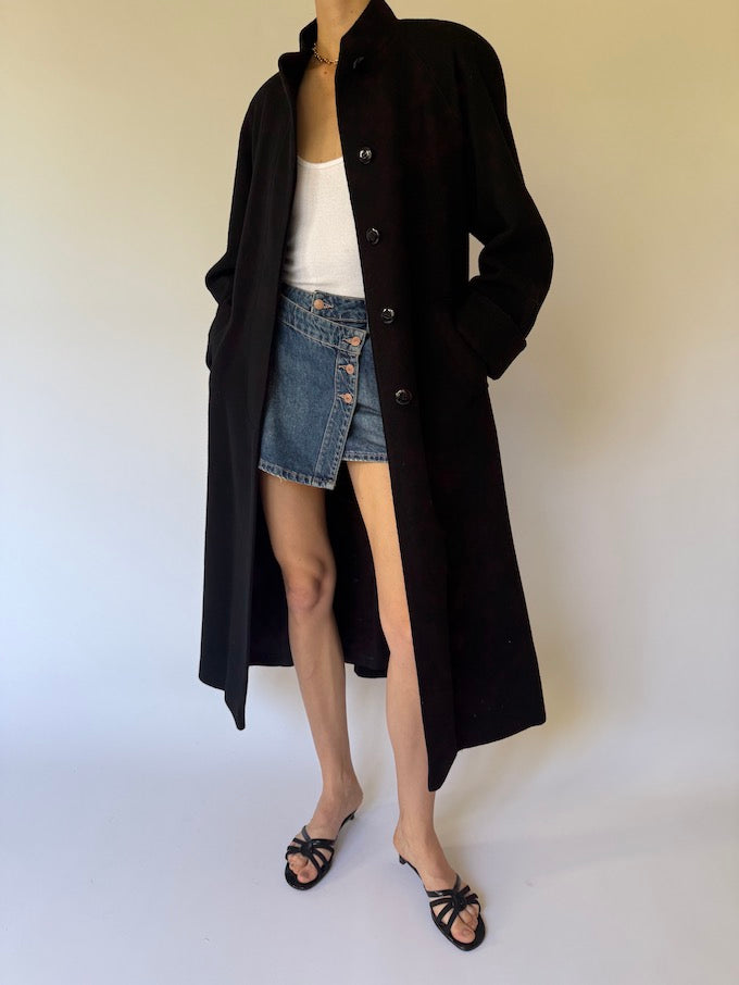 Vintage Long Coat in Black from Neiman Marcus 6093