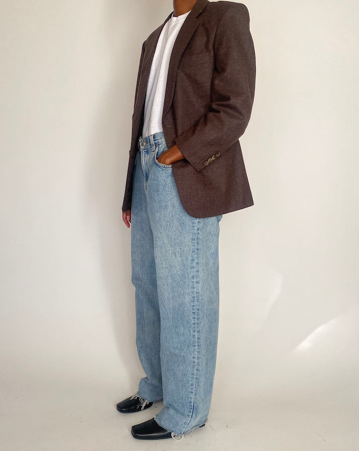 VINTAGE BROWN SINGLE-BREASTED BLAZER 4066