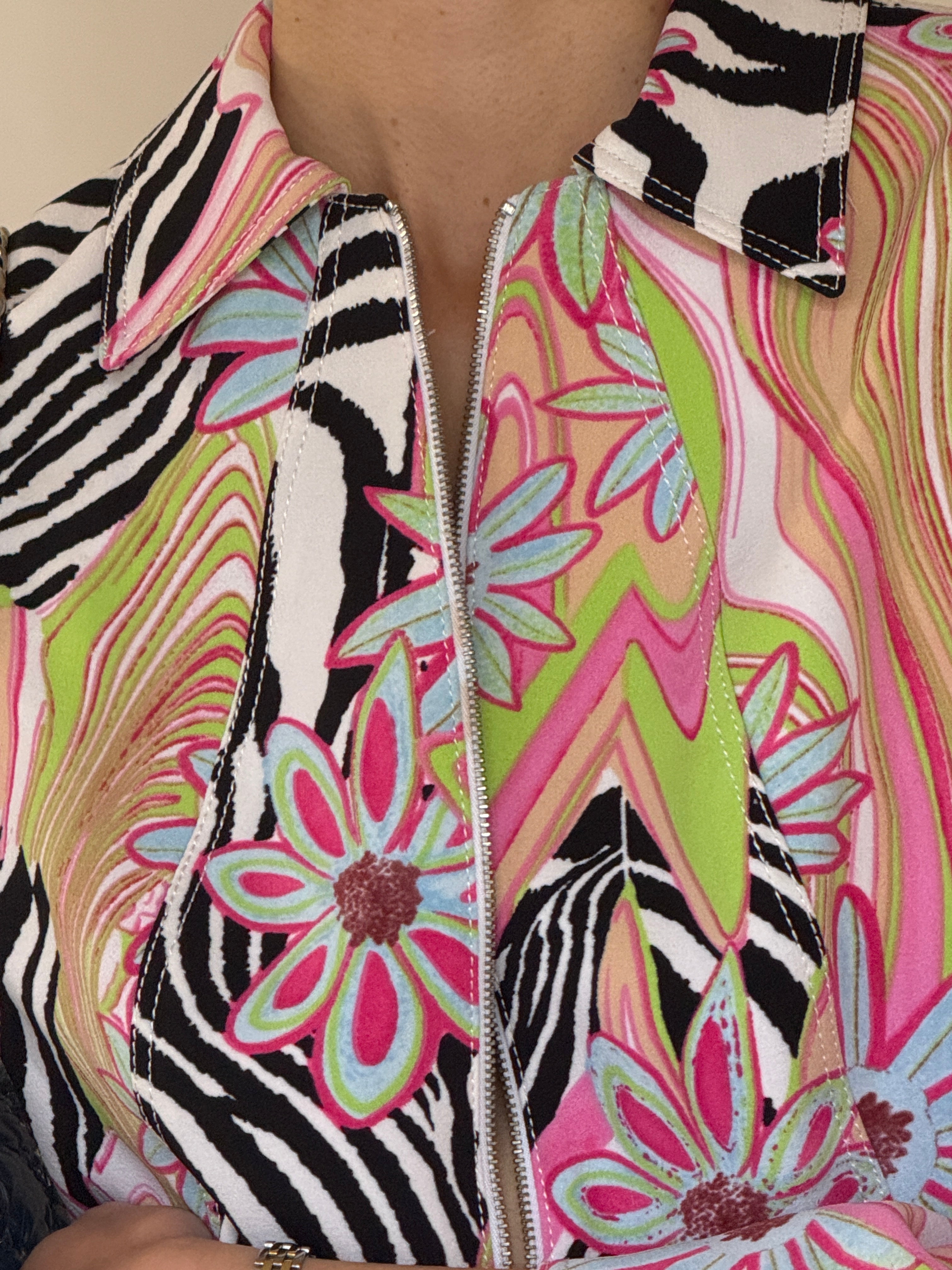Vintage multicolor fabric close-up