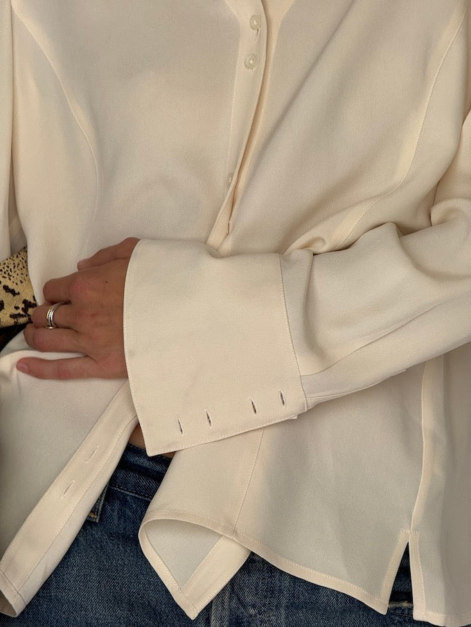 Vintage Silk Blouse in Cream 6511