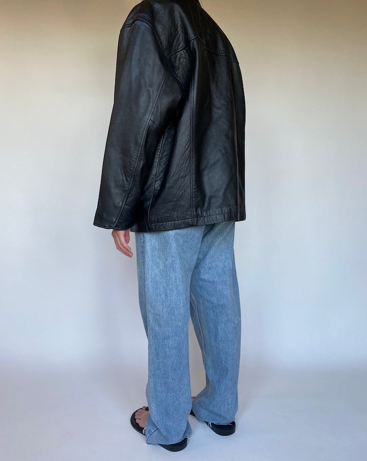 VINTAGE BLACK LEATHER JACKET 3070