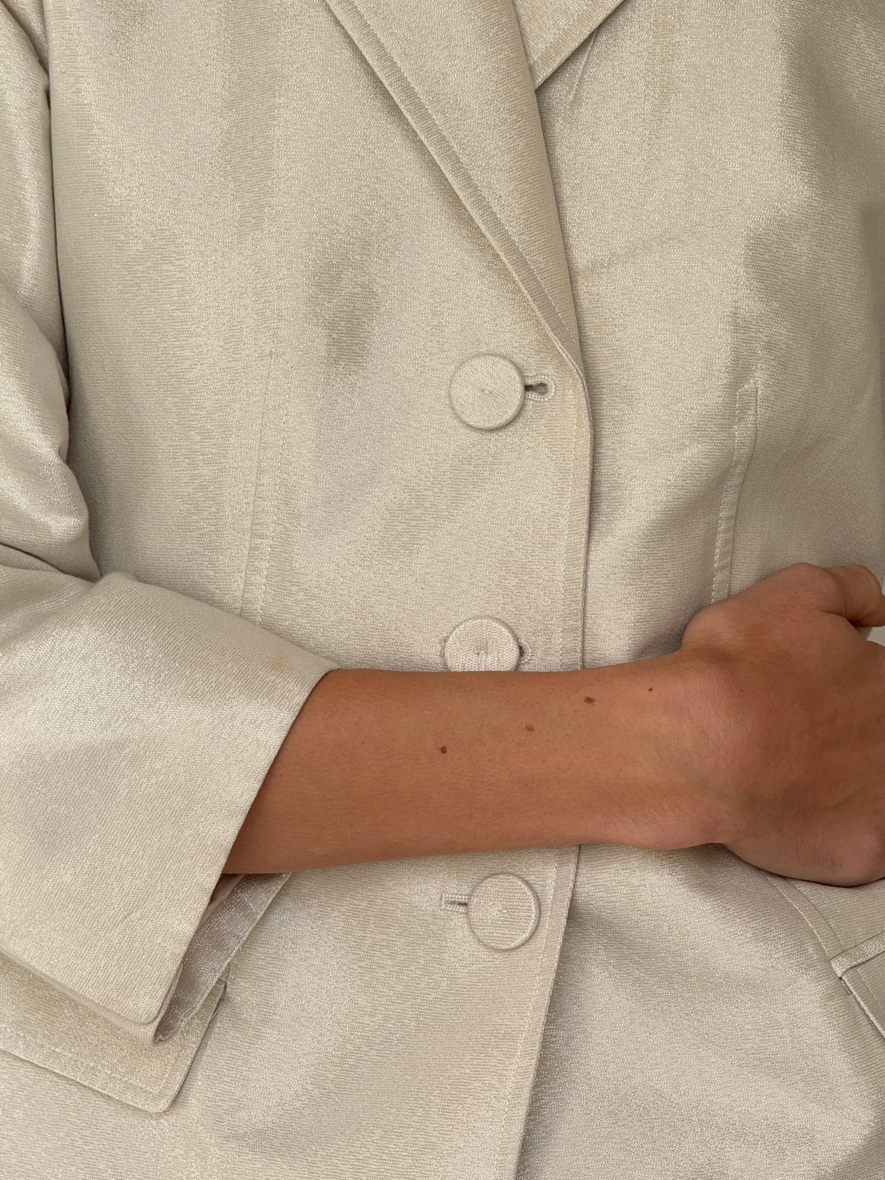 Vintage Ivory Satin Blazer 7025