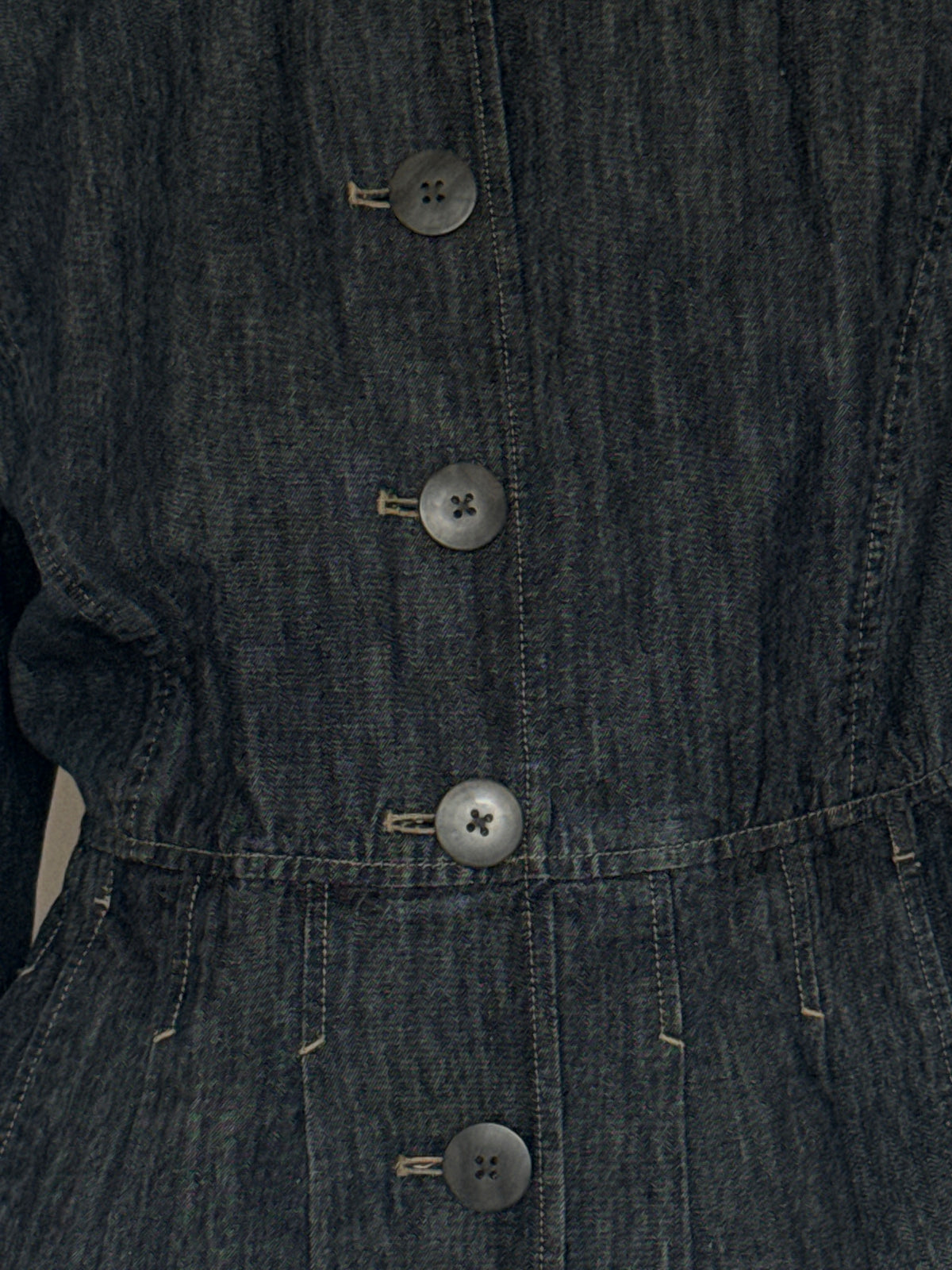 Vintage blue denim jacket oversized button detail