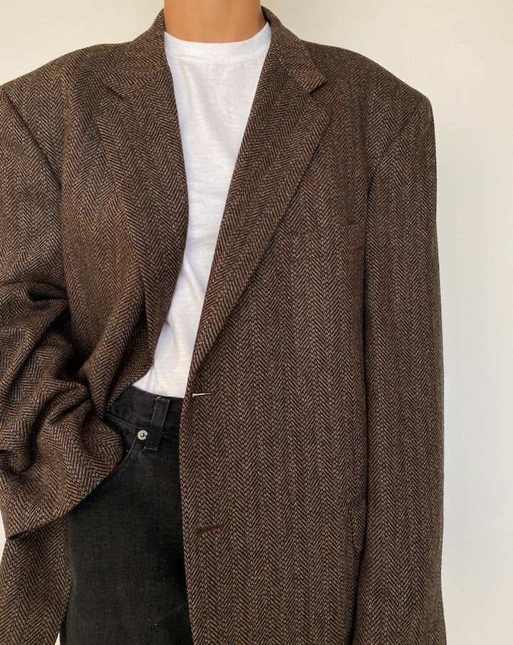 VINTAGE BROWN WOOL BLAZER 1827