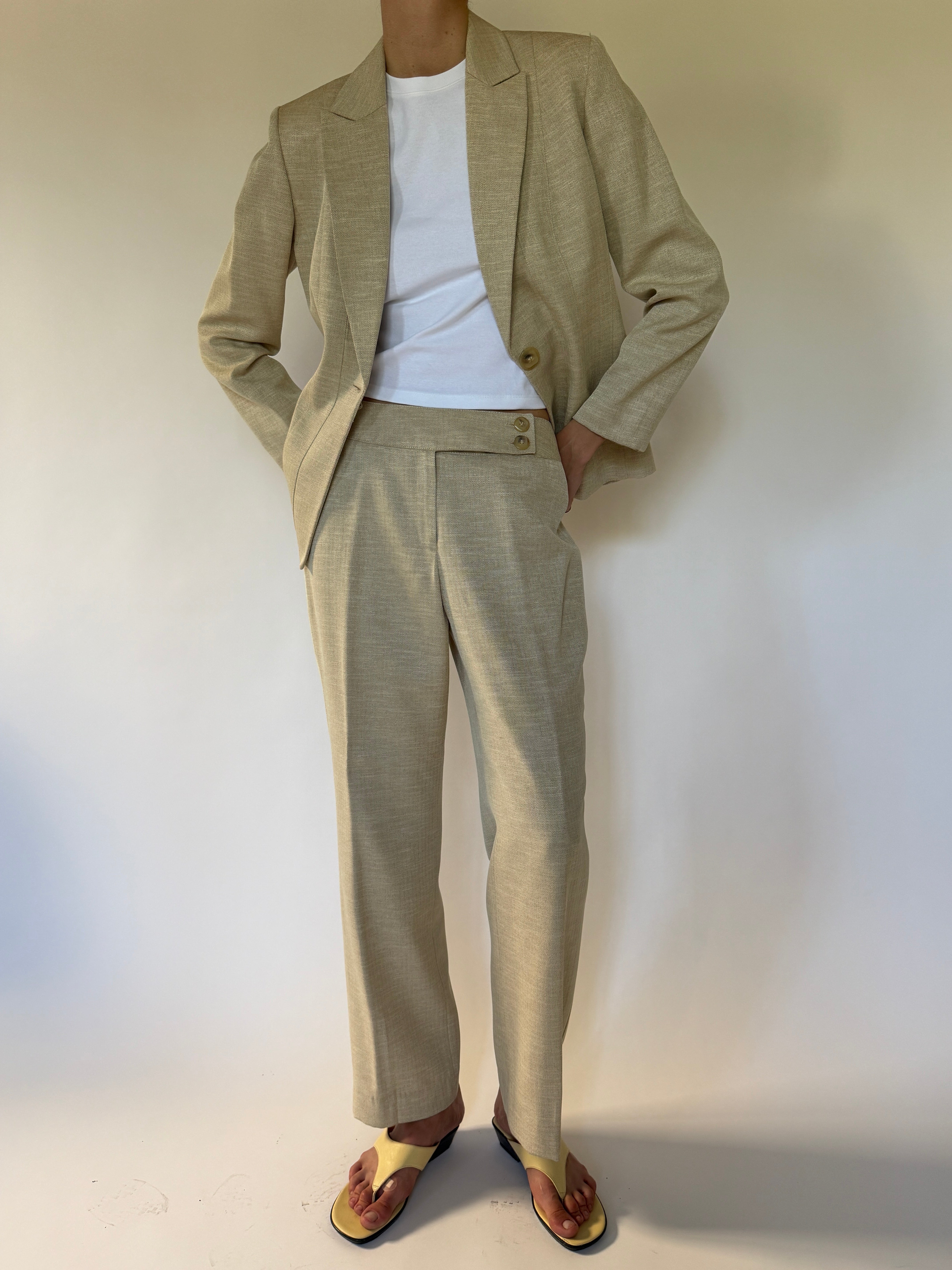 Vintage matching blazer and trousers full outfit view