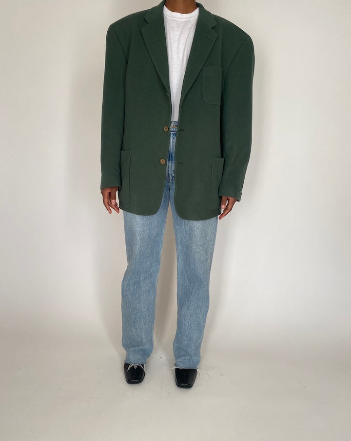 VINTAGE GREEN WOOL BLAZER 4075