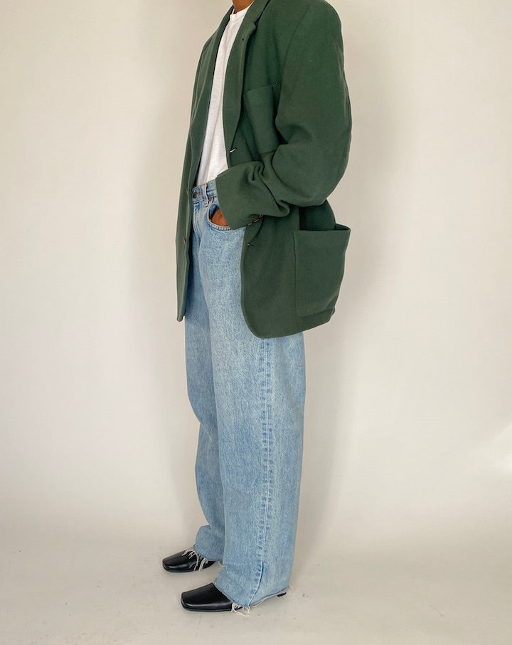 VINTAGE GREEN WOOL BLAZER 4075