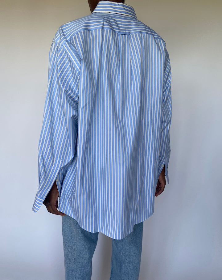 VINTAGE OVERSIZED COTTON STRIPED SHIRT 3554