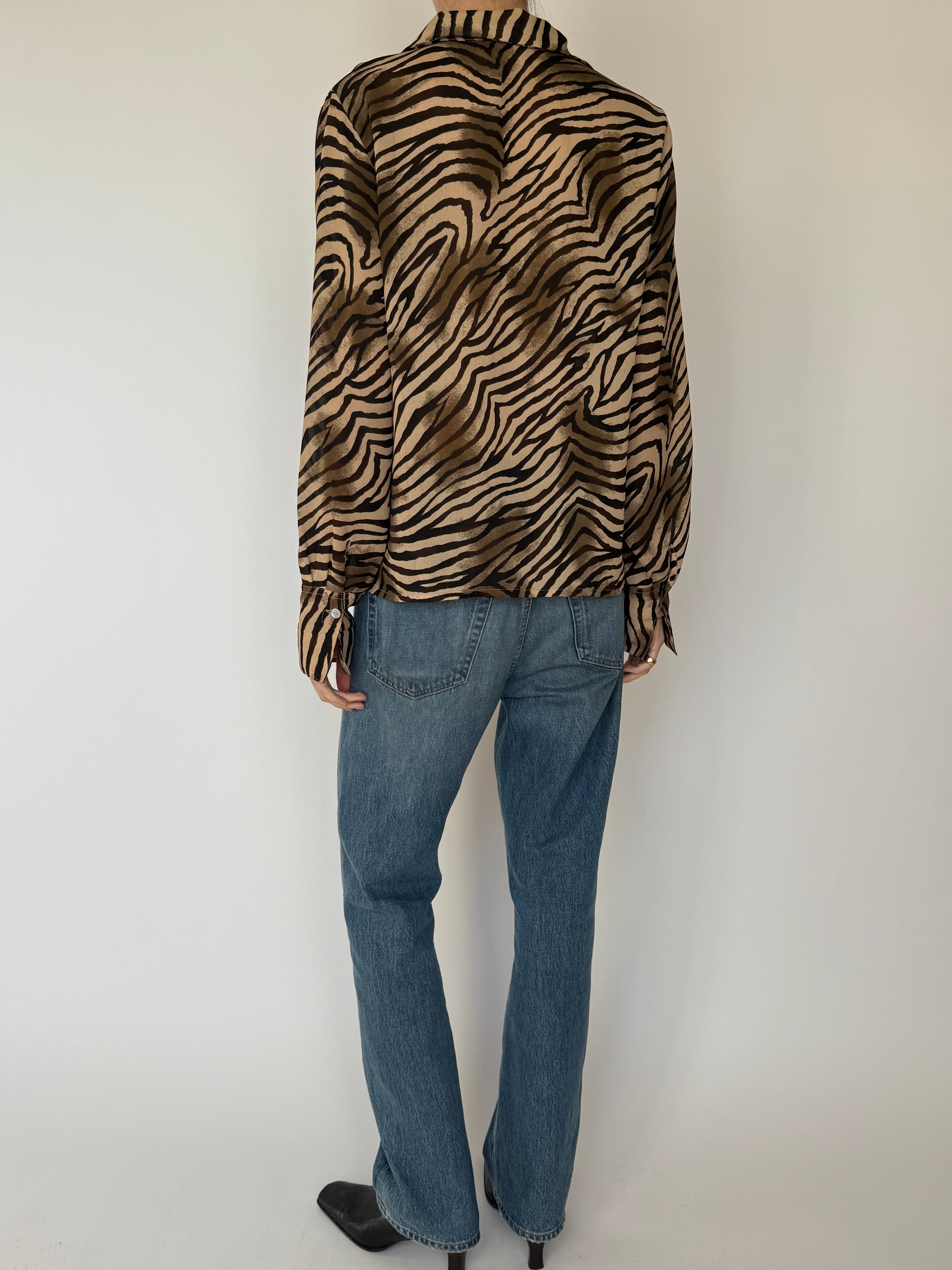 Vintage Zebra Print Blouse 7030