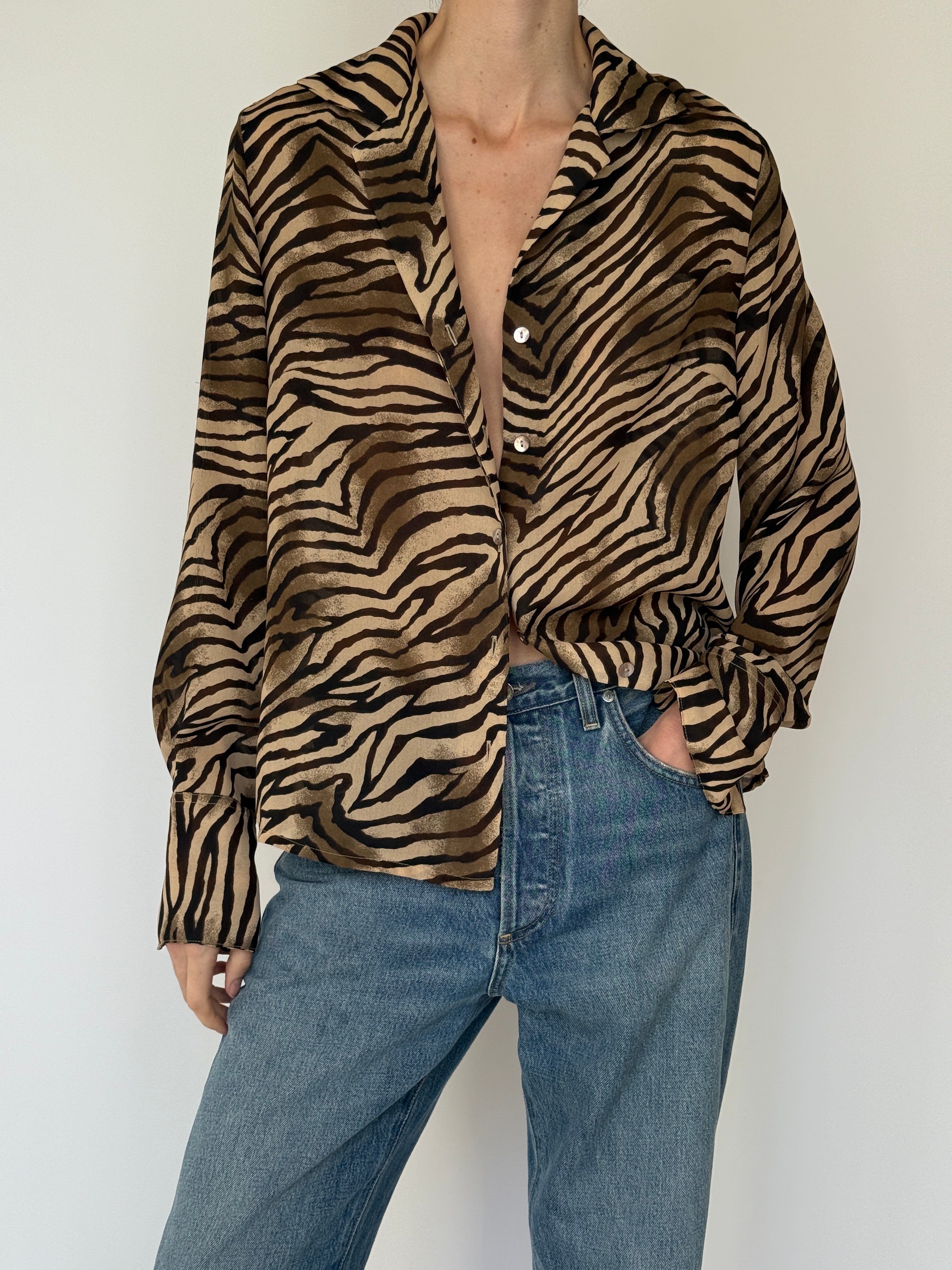 Vintage Zebra Print Blouse 7030