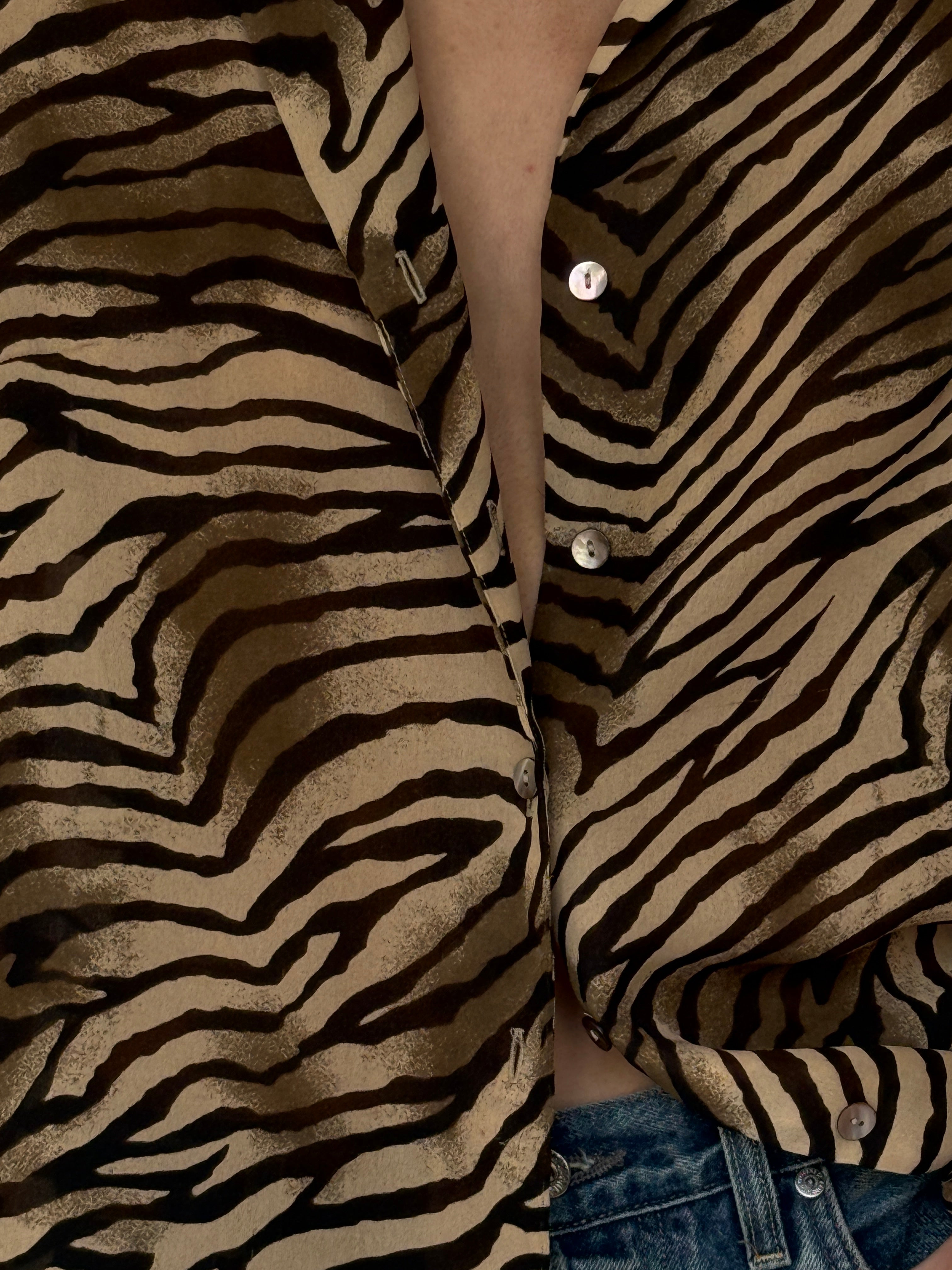 Vintage Zebra Print Blouse 7030