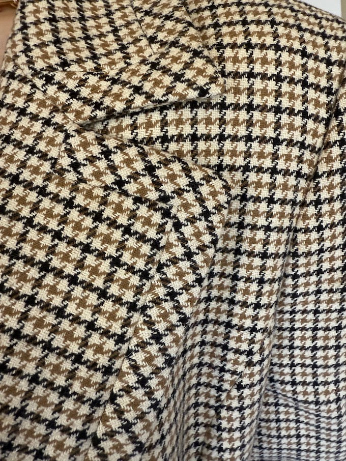 Vintage houndstooth blazer beige tones 6150