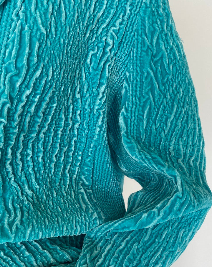 VINTAGE TURQUOISE VELVET SHIRT 4080