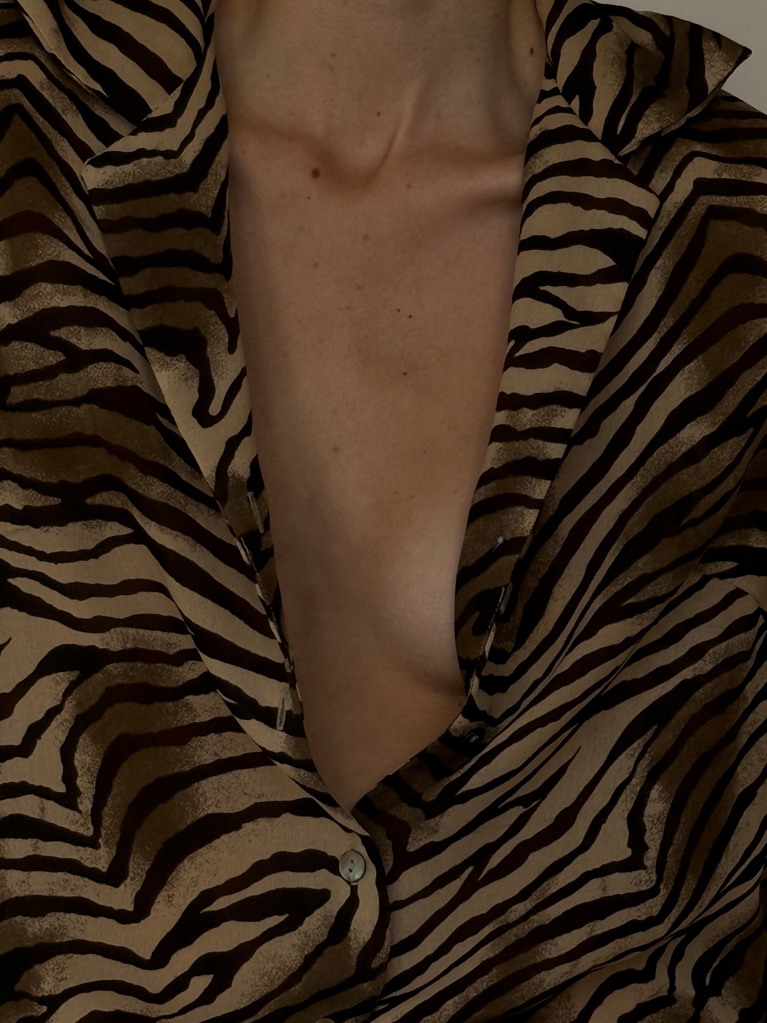 Vintage Zebra Print Blouse 7030