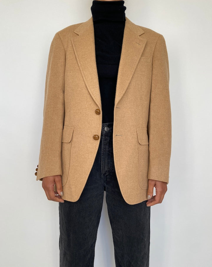 VINTAGE SINGLE BREASTED CAMEL HAIR BLAZER 1844