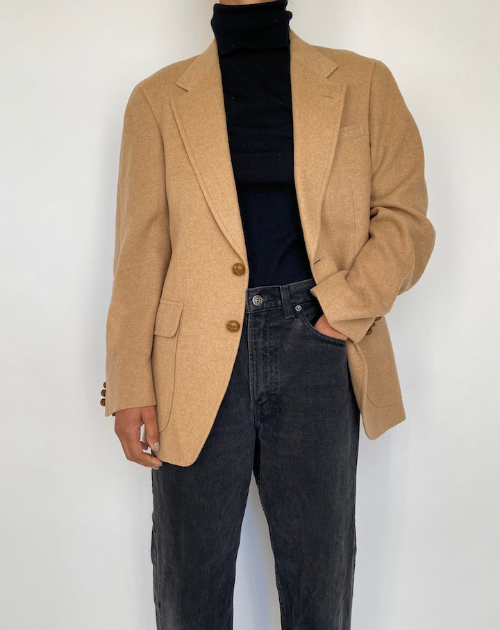 VINTAGE SINGLE BREASTED CAMEL HAIR BLAZER 1844