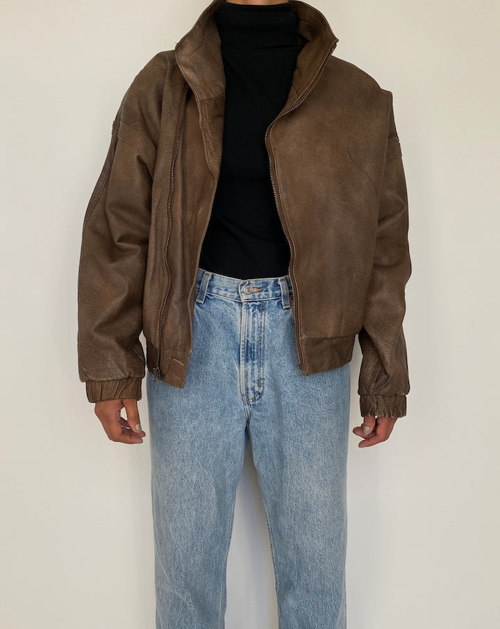 VINTAGE BROWN LEATHER JACKET 1850