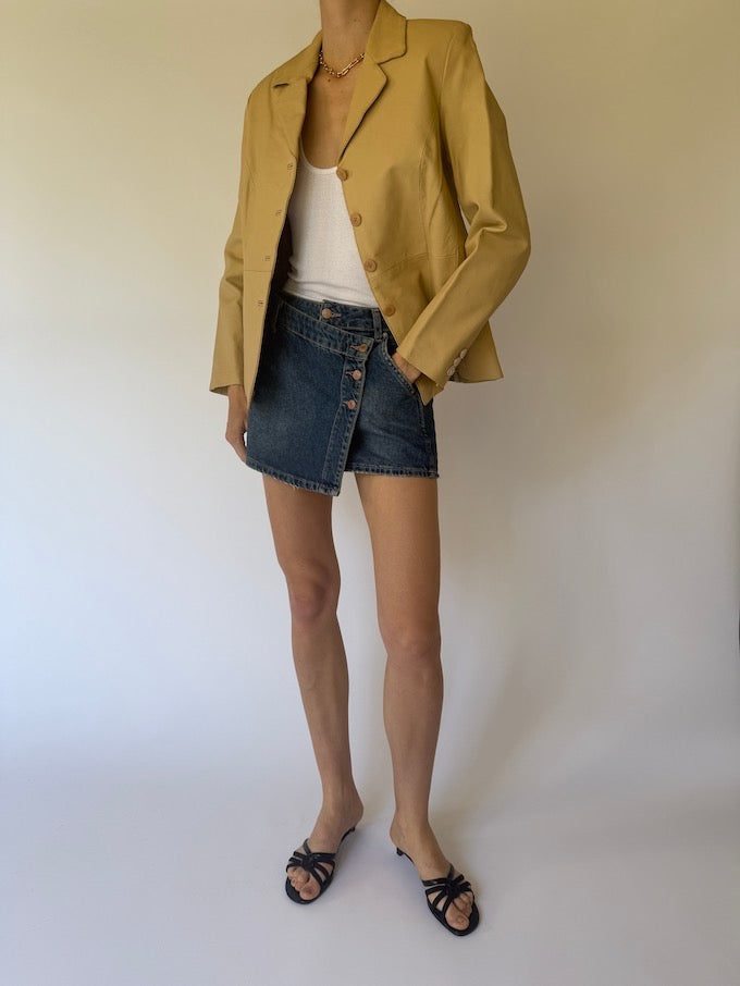 Vintage leather jacket honey brown 6153