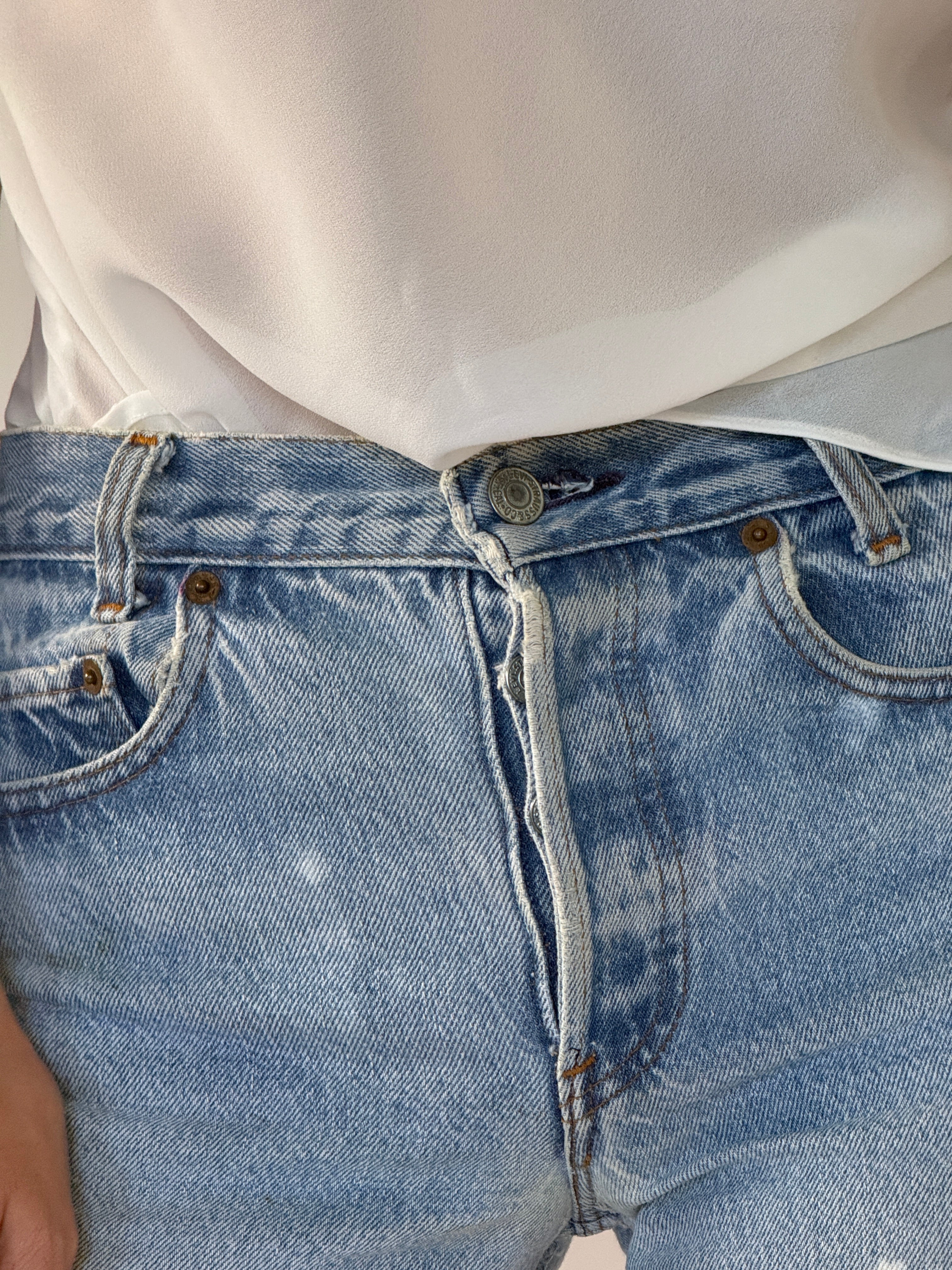 Vintage Levi's button and zip fly detail