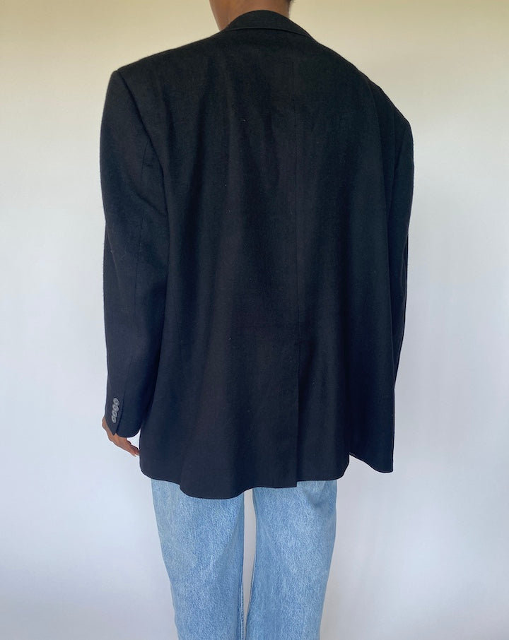VINTAGE BLACK BLAZER IN CAMELHAIR 3563