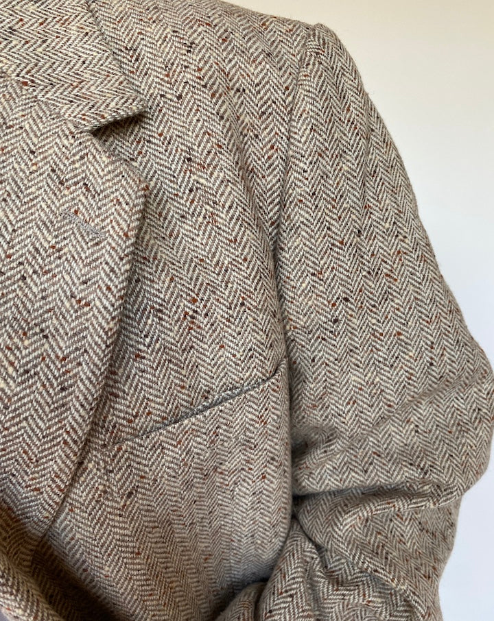 VINTAGE BEIGE FISHBONE BLAZER 3094