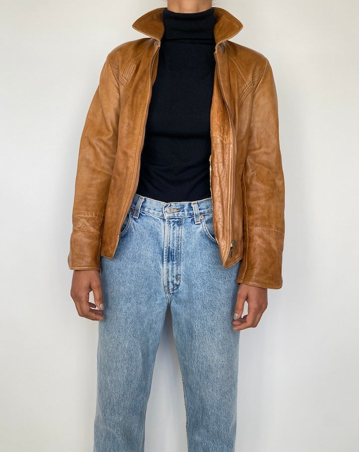 VINTAGE BROWN LEATHER JACKET 1862