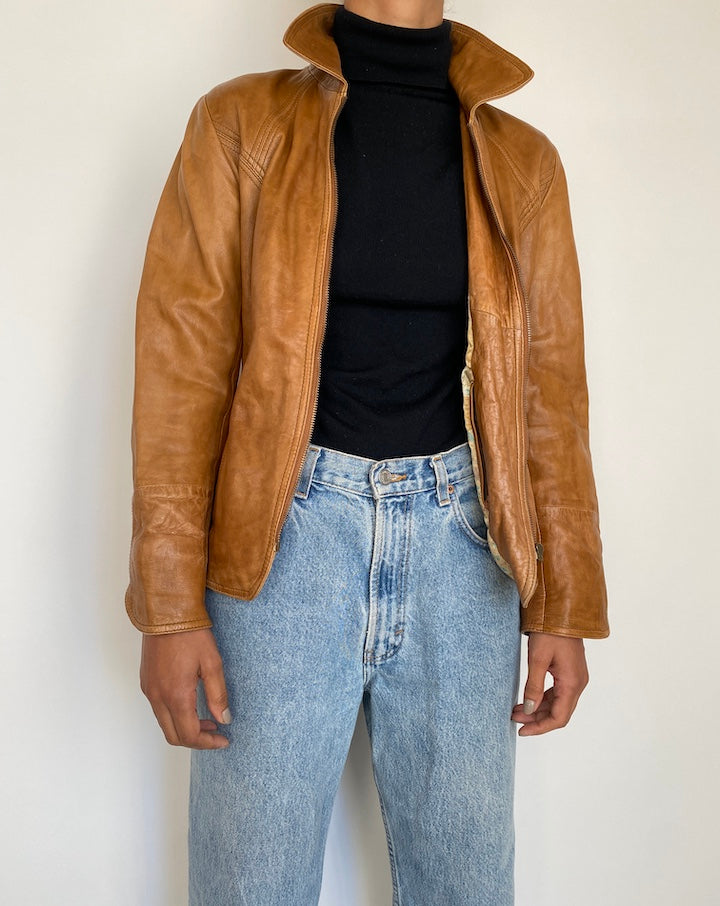 VINTAGE BROWN LEATHER JACKET 1862