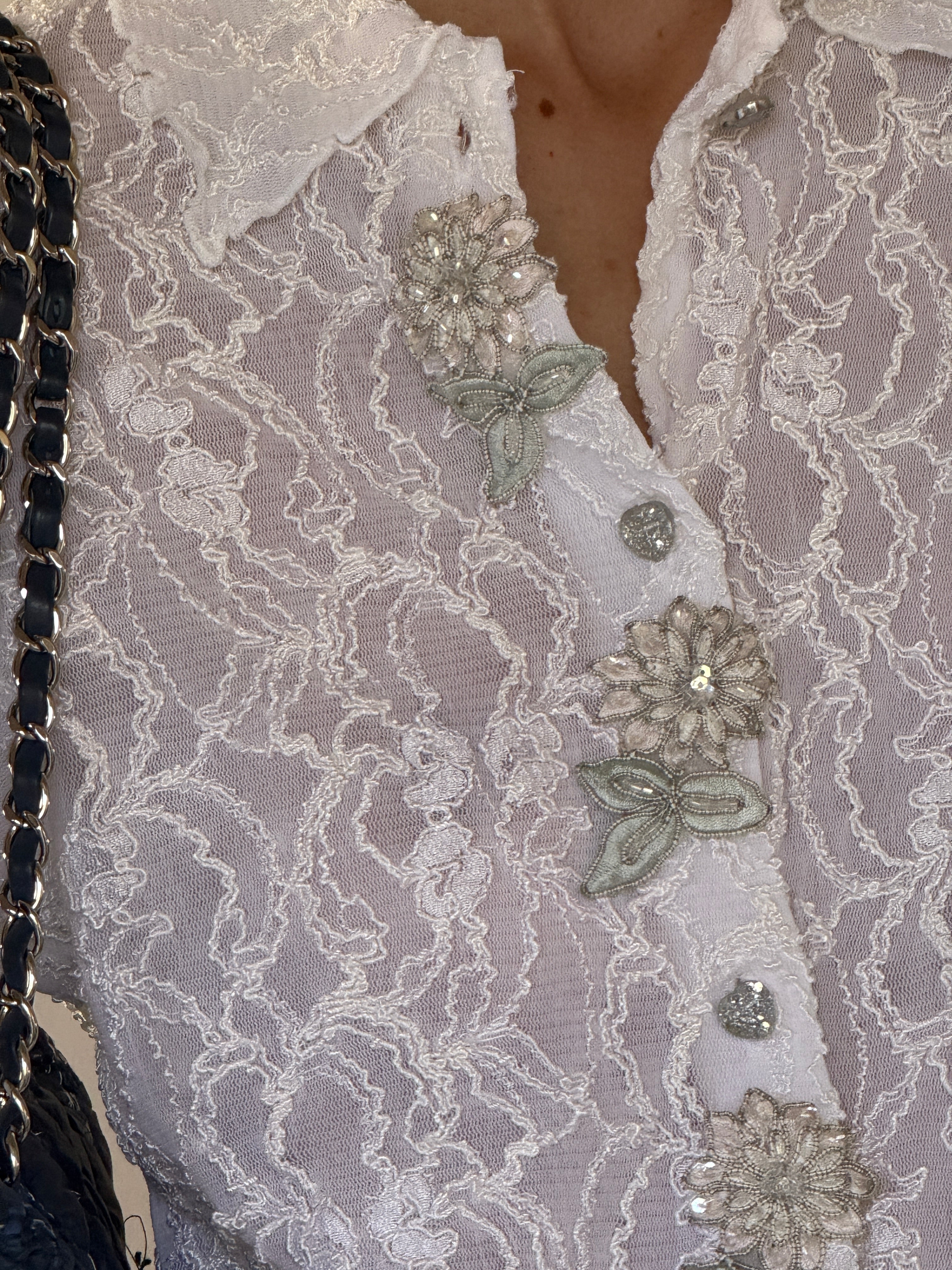 Vintage lace blouse front view