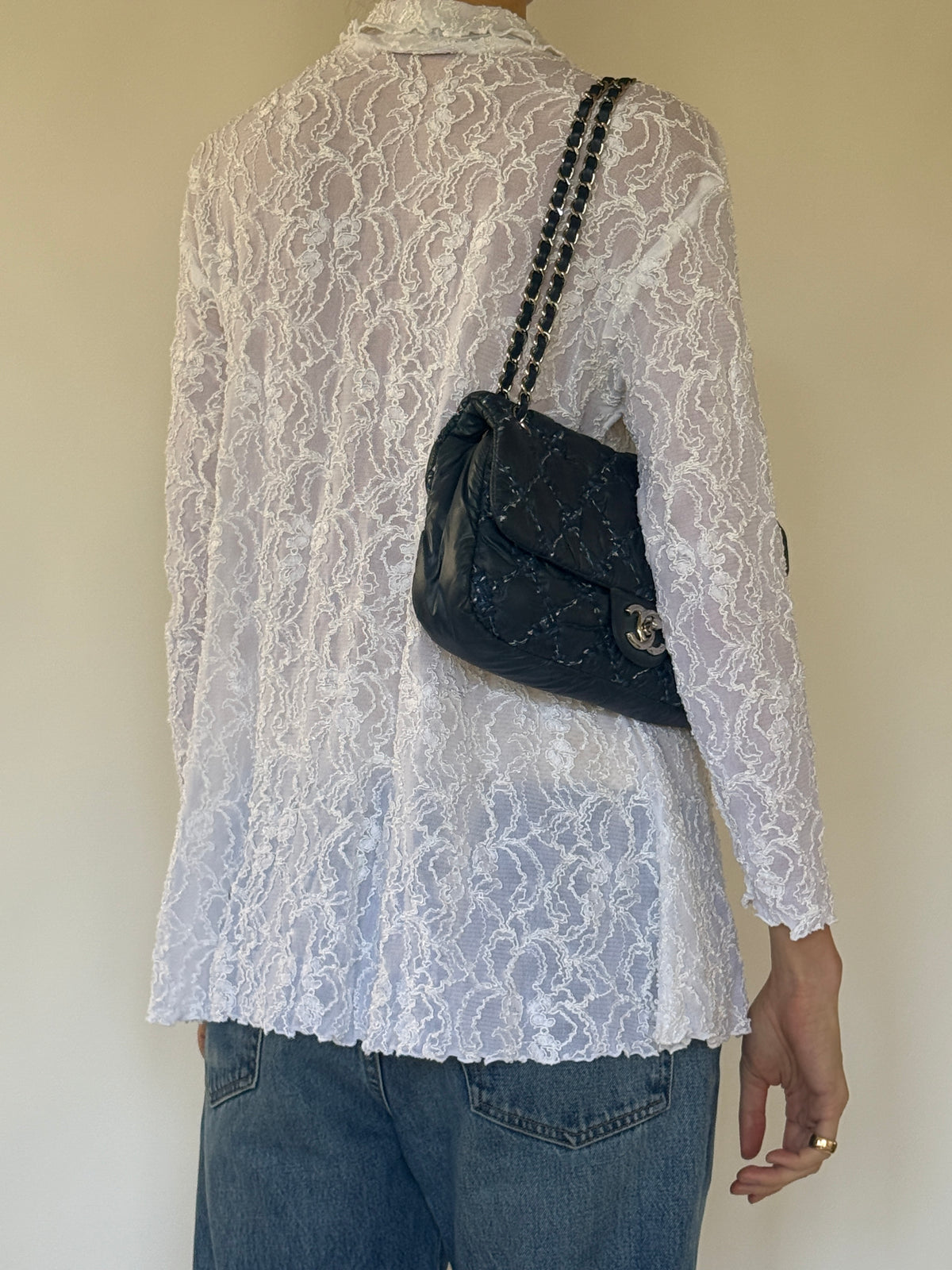 Vintage lace blouse back view