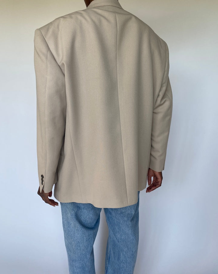 VINTAGE DOUBLE BREASTED BEIGE BLAZER 3565