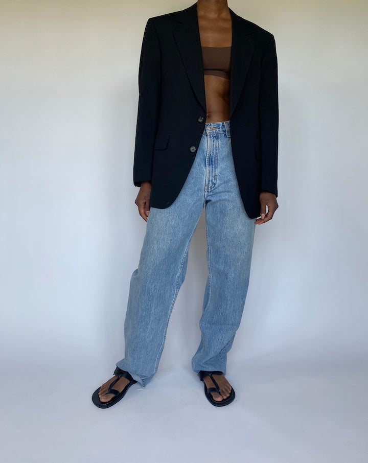 VINTAGE BLACK SINGLE BREASTED BLAZER 3566