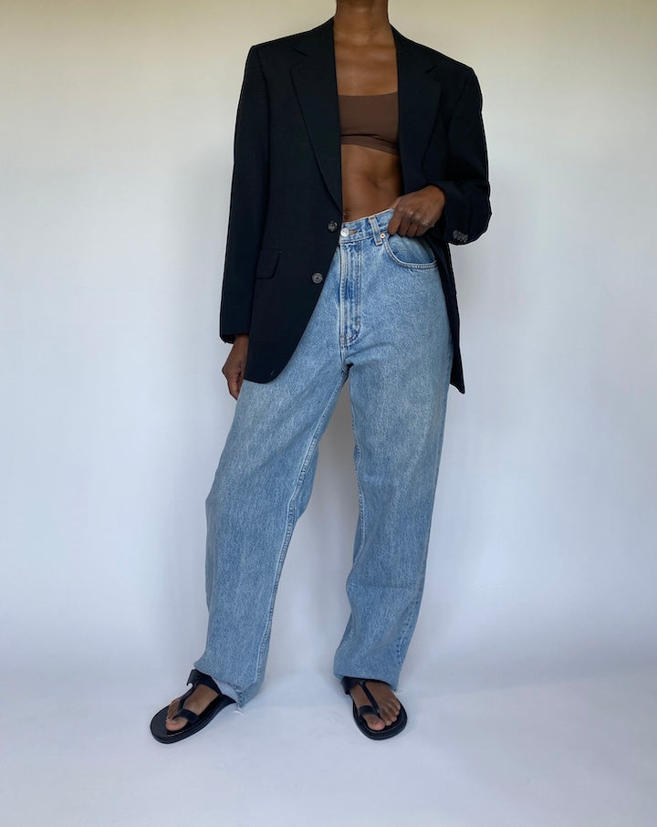 VINTAGE BLACK SINGLE BREASTED BLAZER 3566