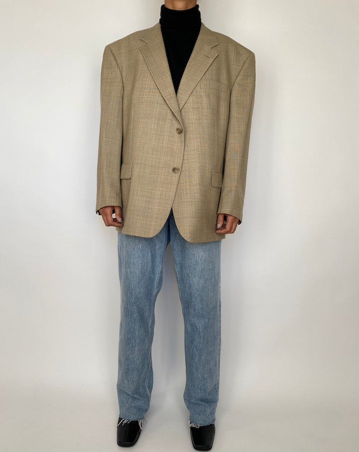 VINTAGE BEIGE CHECKED BLAZER 1870